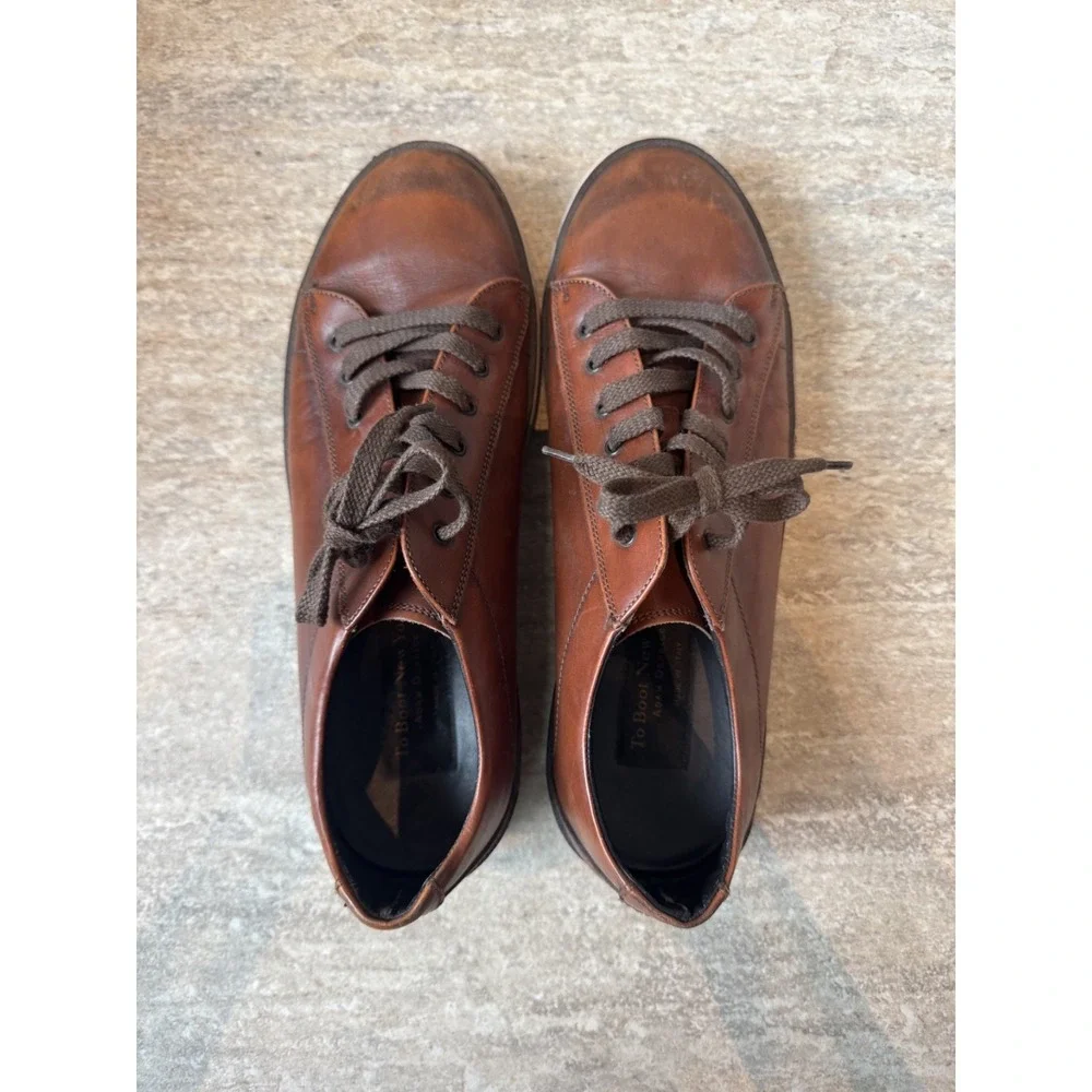 To Boot New Yirk Adam Derick Men's Brown Leather LowTop Sneakers Sz‎ 10